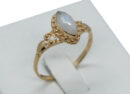 Gold PL Ring MRQ Moonstone