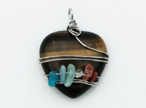 Pendant Heart Multi Tiger Eye