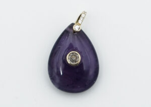 Pendant Drop Shape Cz Amethyst