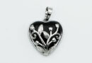 Pendant Heart Caged Obsidian