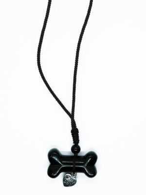 Necklace Bone Black Obsidian