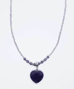 Necklace Heart Amethyst