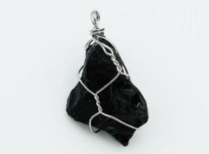 Pendant Rough Obsidian Wired