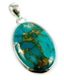Silver Plated Pendant Oval Turquoi