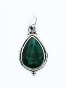 Silver Plated Pendant Emerald 2cm