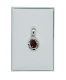 Silver Plated Pendant T/drop Ruby