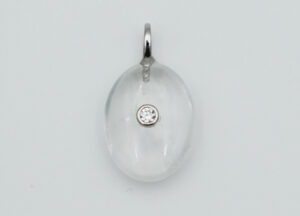 Pendant Oval CZ Clear Quartz