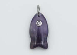 Pendant Fish With CZ Amethyst