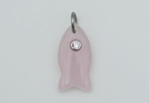 Pendant Fish CZ Rose Quartz