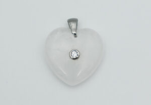 Pendant Heart CZ Clear Quartz