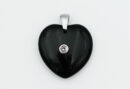 Pendant Heart CZ Obsidian