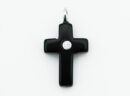 Pendant Cross CZ Obsidian