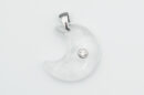 Pendant Moon CZ Clear Quartz