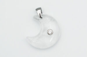 Pendant Moon CZ Clear Quartz
