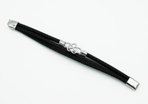 Leather Bracelet Steel Heart