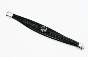 Leather Bracleet Steel Celtic